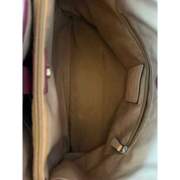 Coach F29362 Town Tote/ Purse Crossgrain Shoulder Bag – Mulberry /pink /red - Picture 6 of 13